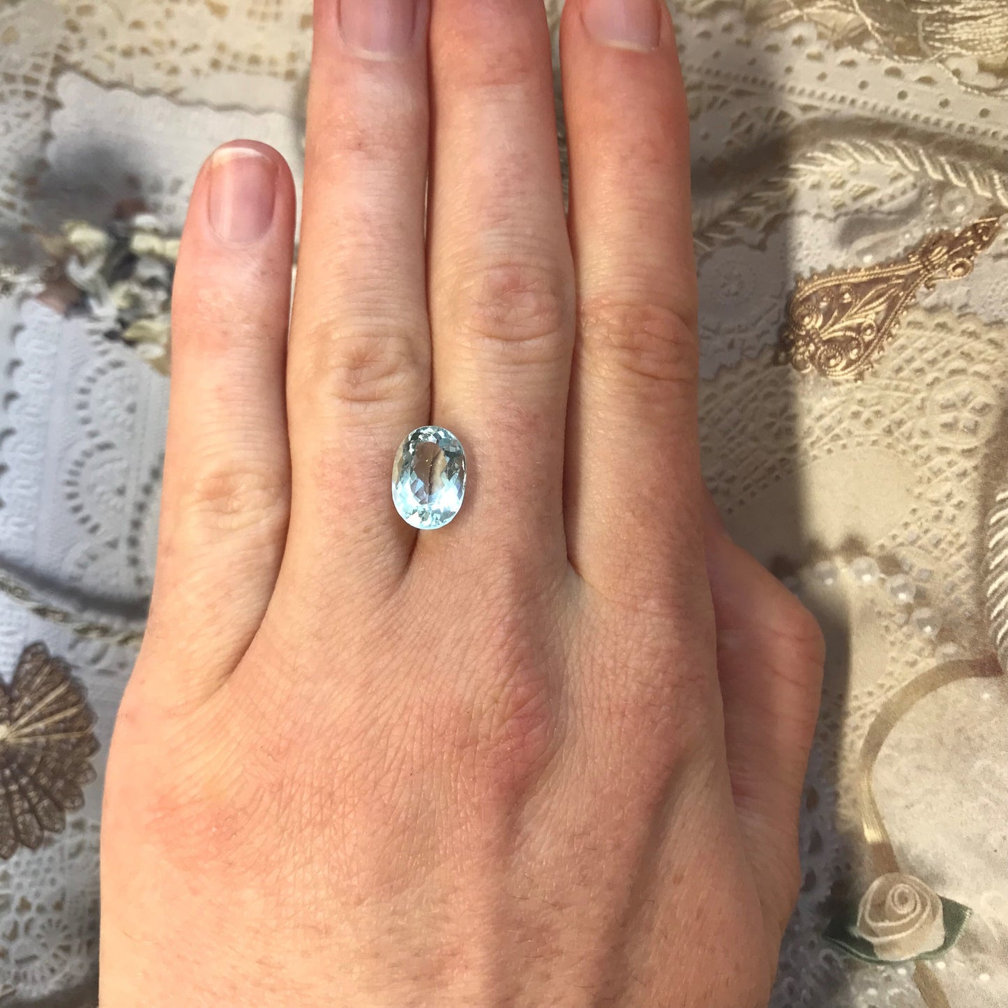 11.6x8mm 3.22 Carat Natural Sky Blue Aquamarine Light Blue Oval Loose Faceted Gemstone Beryl March Birthstone Tested Wholesale Gem Pretty