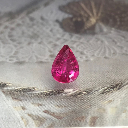 UGL-USA Certified Natural Deep Hot Pink Tourmaline 1.31 carats Pear Cut Faceted 8.6 x 6 mm Loose Gemstone Gorgeous Color, Rare Color