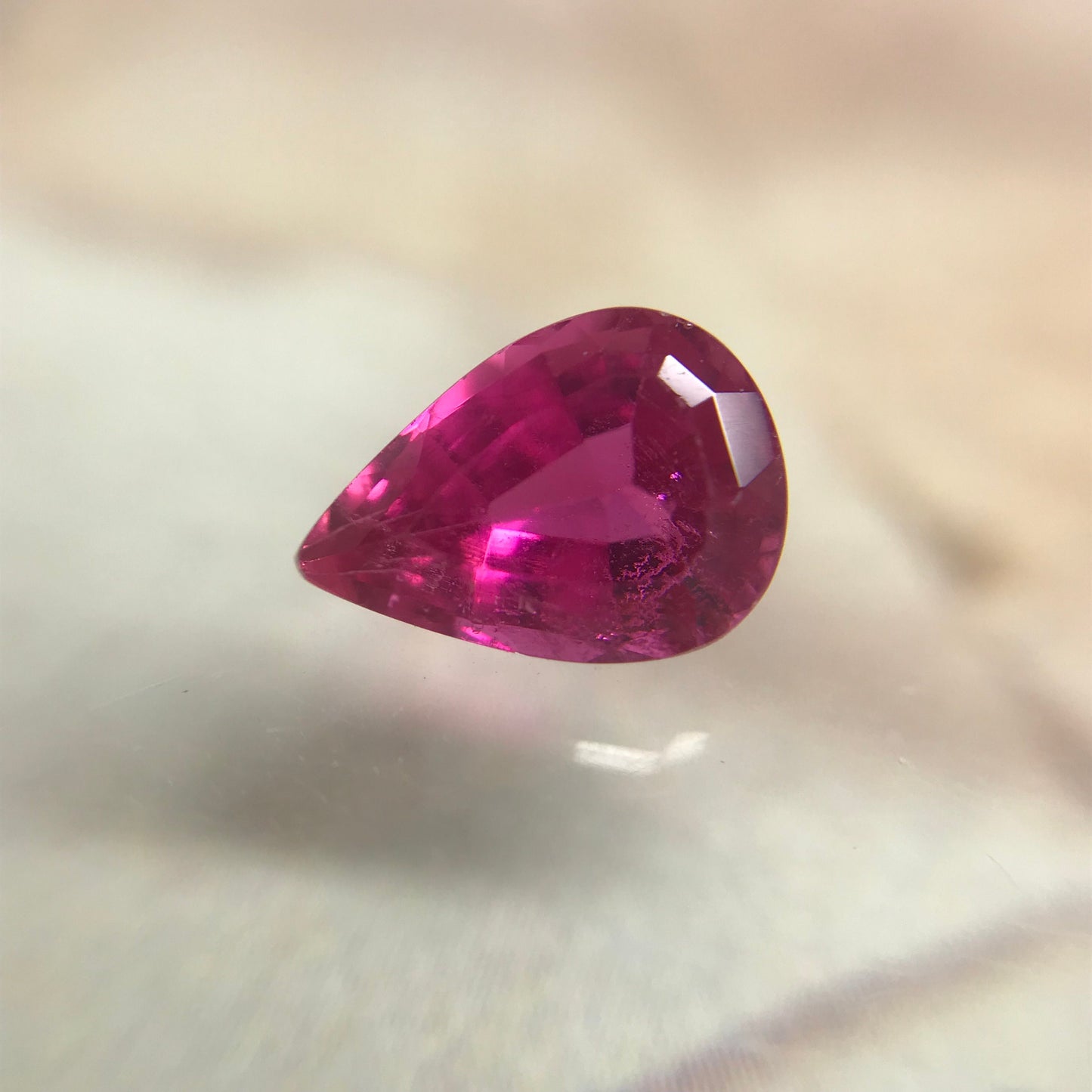 UGL-USA Certified Natural Deep Hot Pink Tourmaline 1.31 carats Pear Cut Faceted 8.6 x 6 mm Loose Gemstone Gorgeous Color, Rare Color