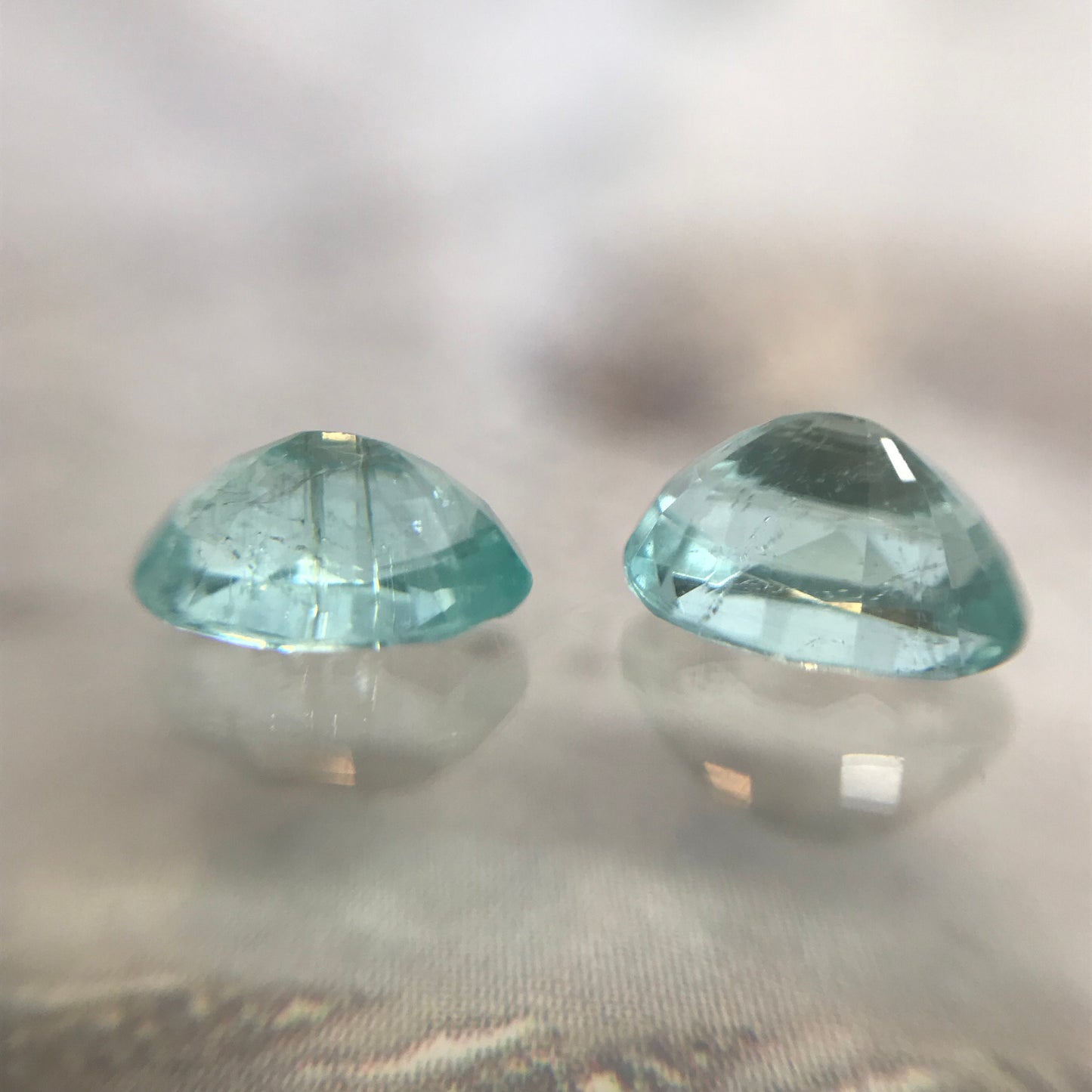 Natural Matching Green Blue Tourmaline 7x5 mm Oval Pair Paraiba Color 1.94 ctw Faceted Loose Gemstone Unmounted Gems Copper Bearing