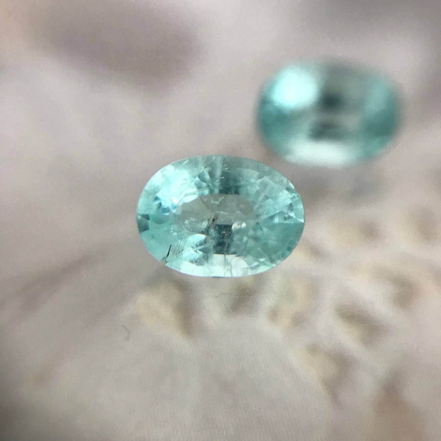 Natural Matching Green Blue Tourmaline 7x5 mm Oval Pair Paraiba Color 1.94 ctw Faceted Loose Gemstone Unmounted Gems Copper Bearing