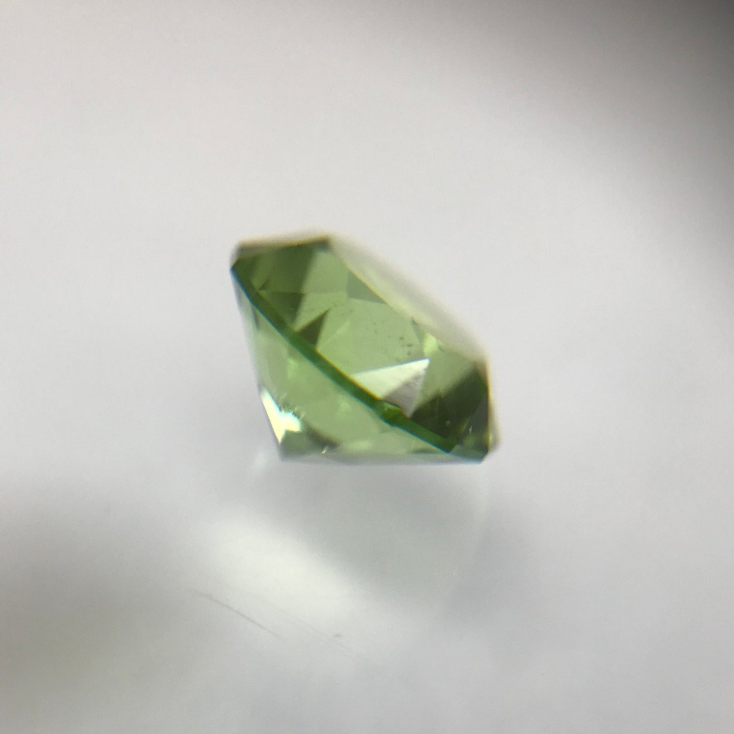 7.4 mm Green Peridot Precision Round Brilliant Cut 1.66 carat Faceted Loose Unmounted Natural Gem, Engagement, Jewelry, US Cut/Seller 7.5mm