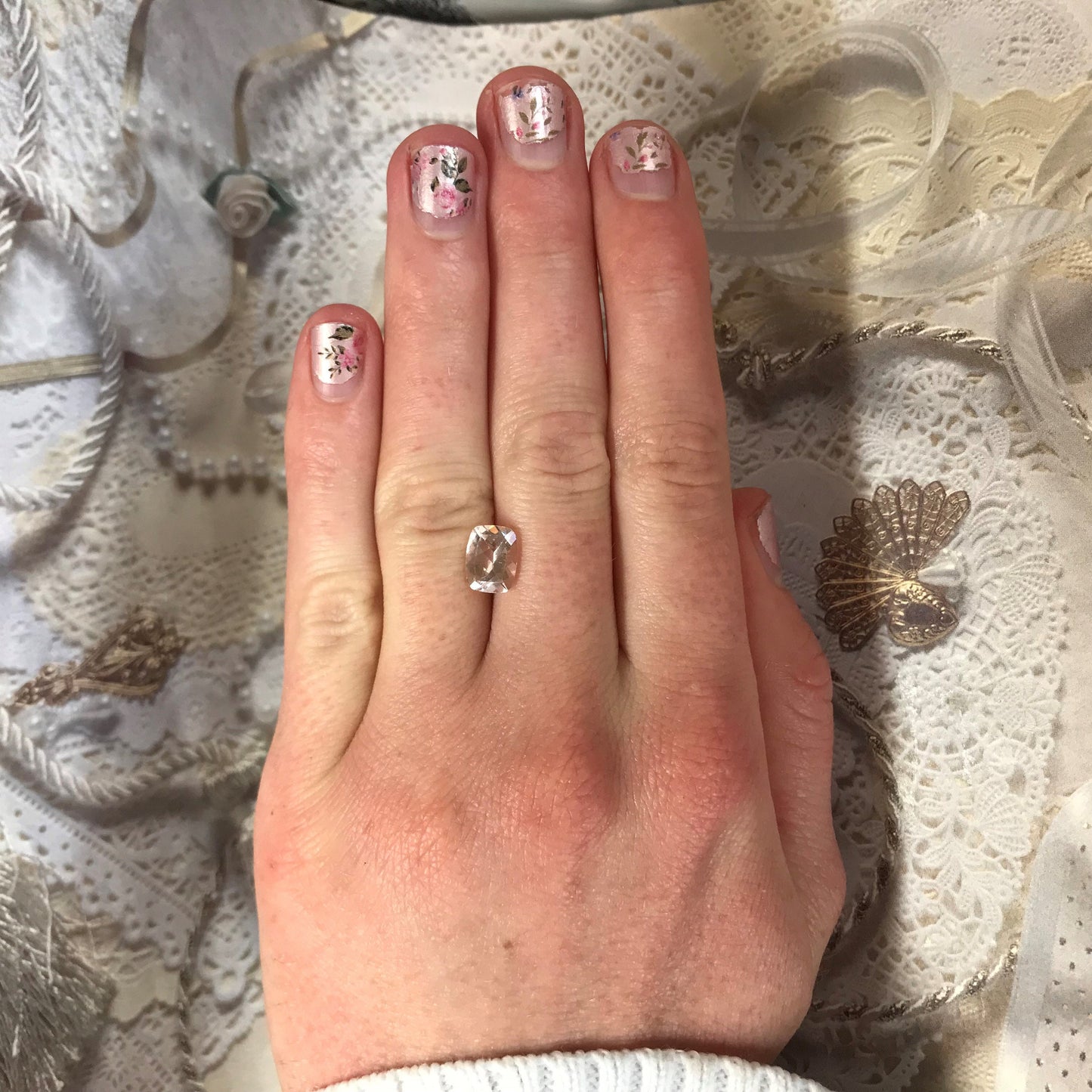 Morganite 9x7mm 1.68 Ct Cushion Rectangle Cut Pink Loose Gem