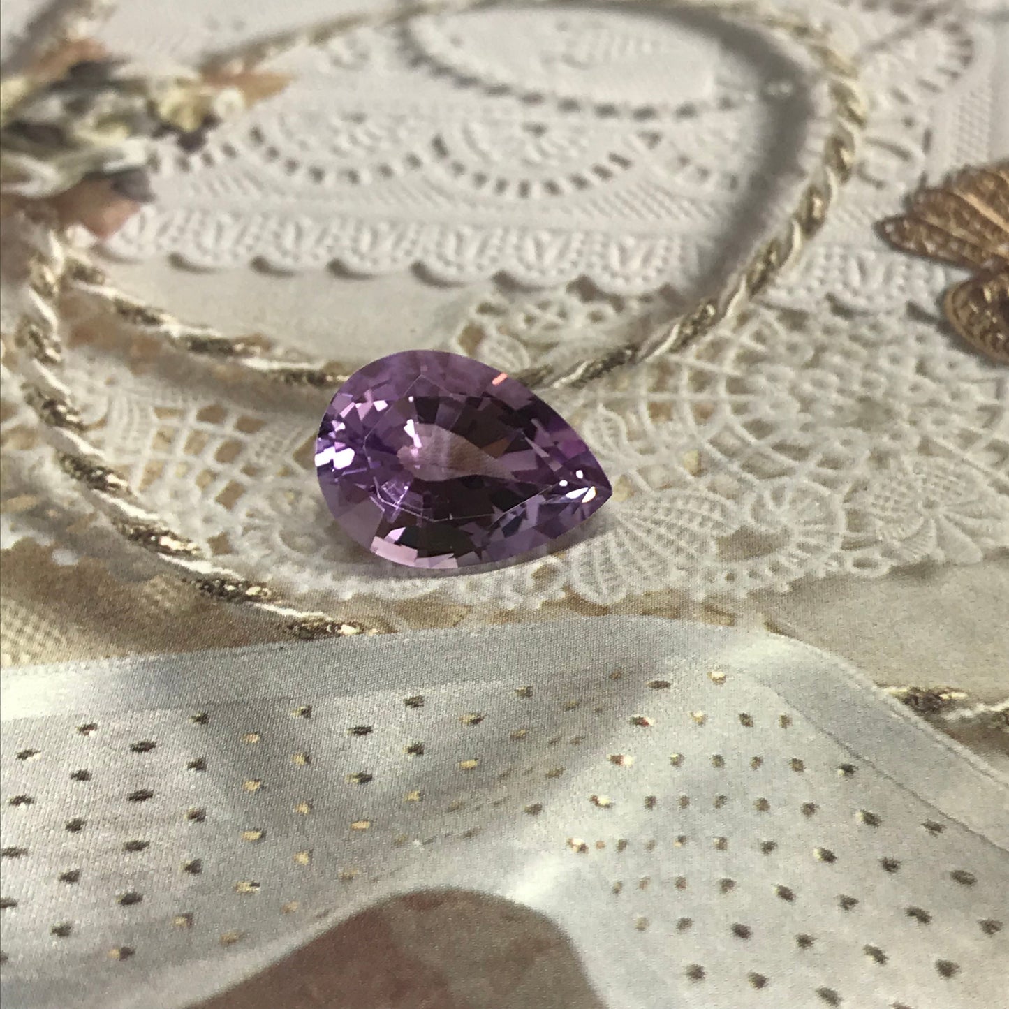 18x13mm Purple Amethyst 9.9 carat Pear Faceted Gem Loose gemstone Unmounted Quartz February Birthstone - 13 x 18 mm Pear Amethyst