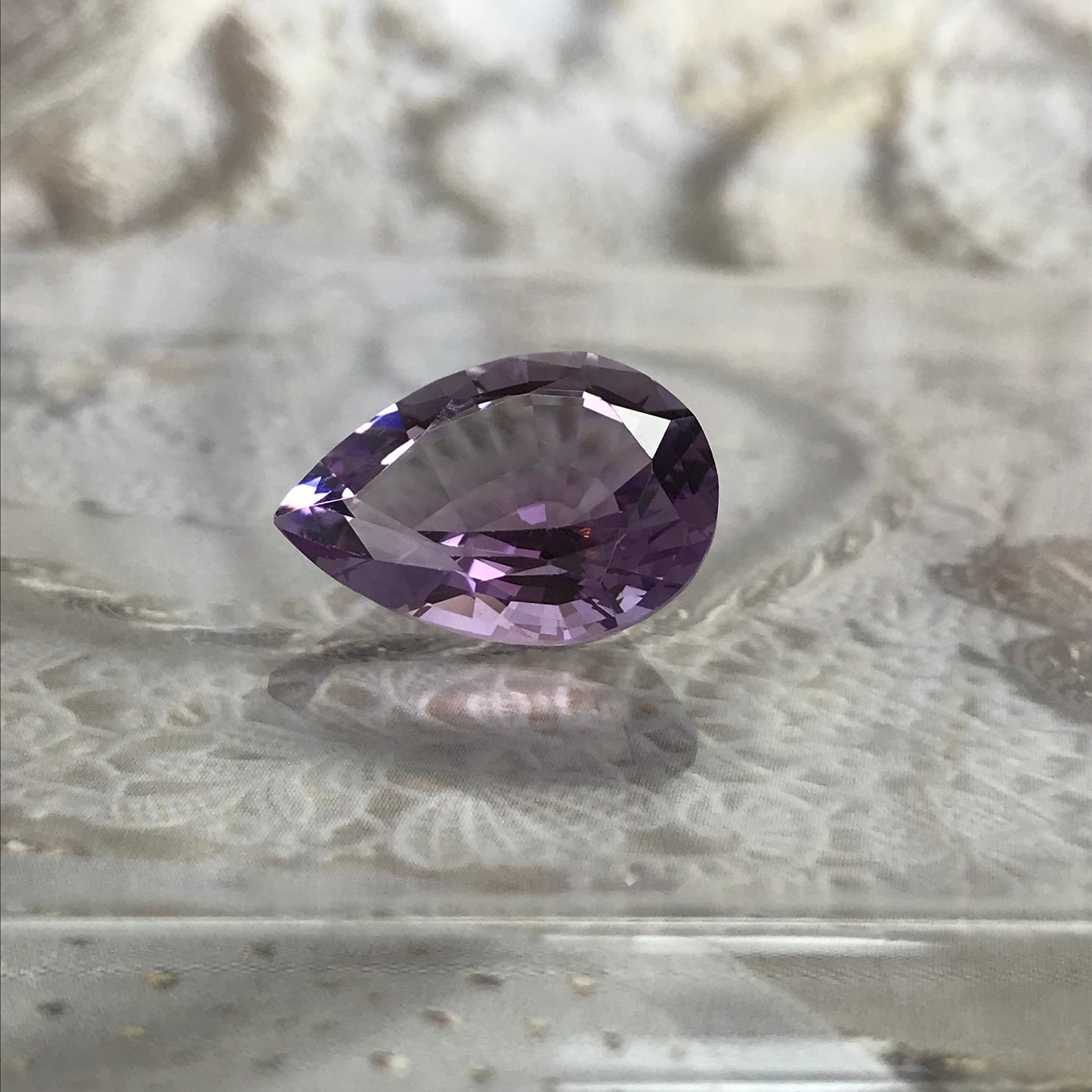 18x13mm Purple Amethyst 9.9 carat Pear Faceted Gem Loose gemstone Unmounted Quartz February Birthstone - 13 x 18 mm Pear Amethyst