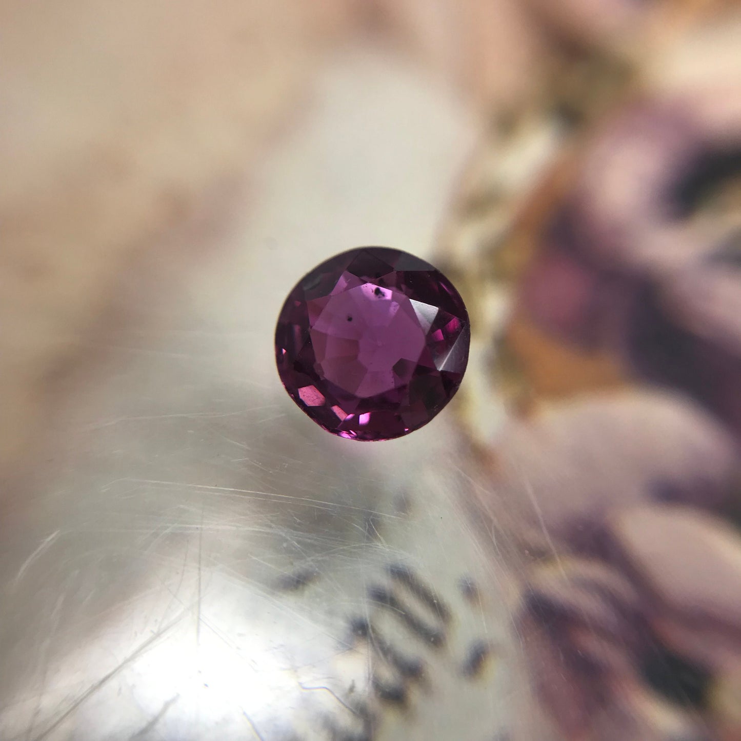 5.4mm Round Natural Ruby 0.72 Cts Heated Ruby Loose Faceted Shallow Round Cut Gem Corundum Purple Red Ruby July Birthstone Earth Mined 5mm