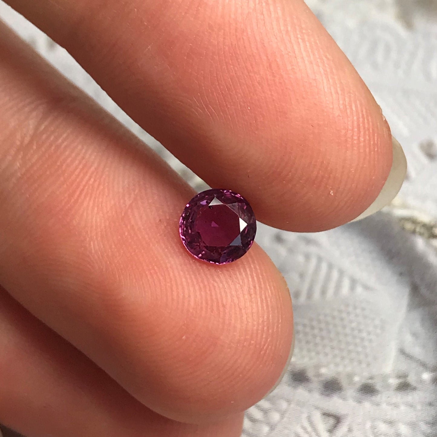 5.4mm Round Natural Ruby 0.72 Cts Heated Ruby Loose Faceted Shallow Round Cut Gem Corundum Purple Red Ruby July Birthstone Earth Mined 5mm