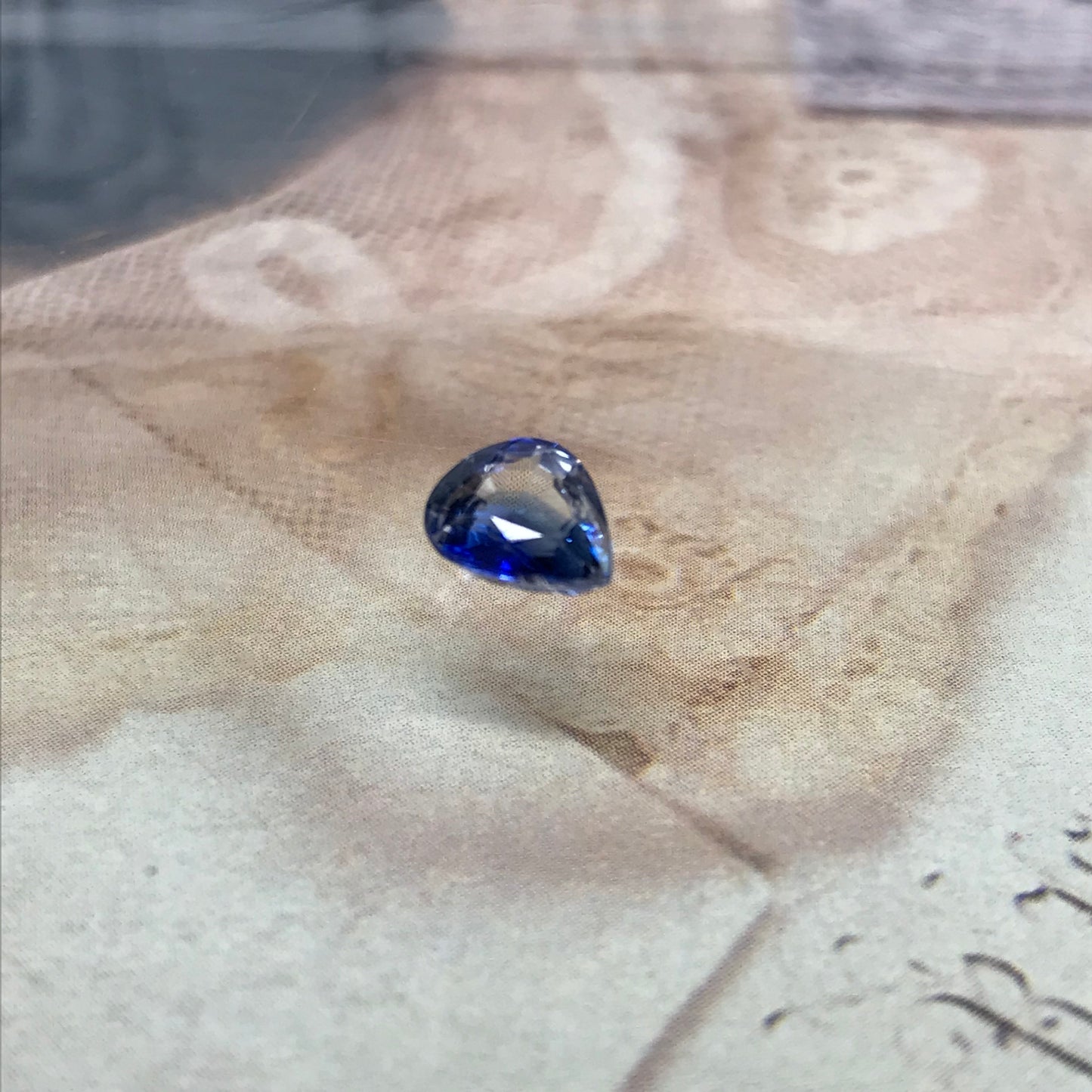 1.68 Carats Natural Blue Sapphire 7.7x6.7mm Pear Unique Corundum Wholesale Gem Faceted Loose Gemstone