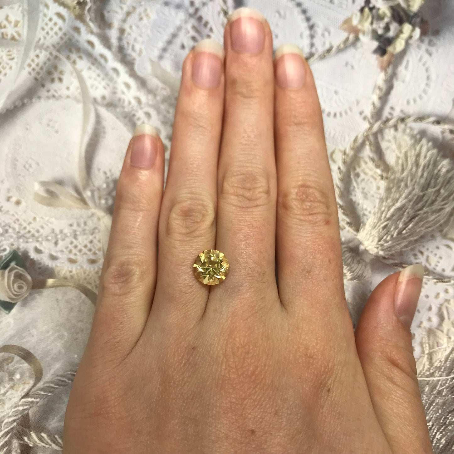 9mm Precision Cut Natural Yellow Beryl Heliodor Round Brilliant 2.74 Carat Loose Unmounted Faceted Gemstone US Cut/Seller Flowing Gems