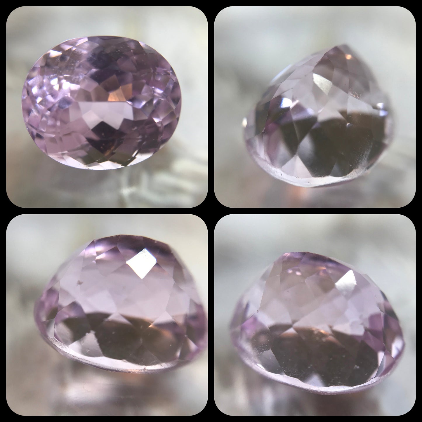 Kunzite 11x13mm 9.16 carats Oval Cut Pink Purple Spodumene Faceted Gem Loose gemstone Unmounted Tested Natural millimeters cts For Jewelry