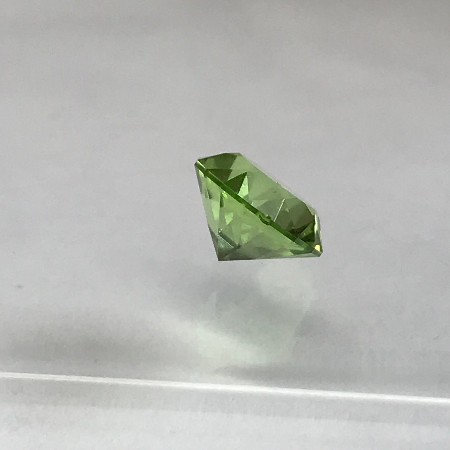 7.4 mm Green Peridot Precision Round Brilliant Cut 1.66 carat Faceted Loose Unmounted Natural Gem, Engagement, Jewelry, US Cut/Seller 7.5mm