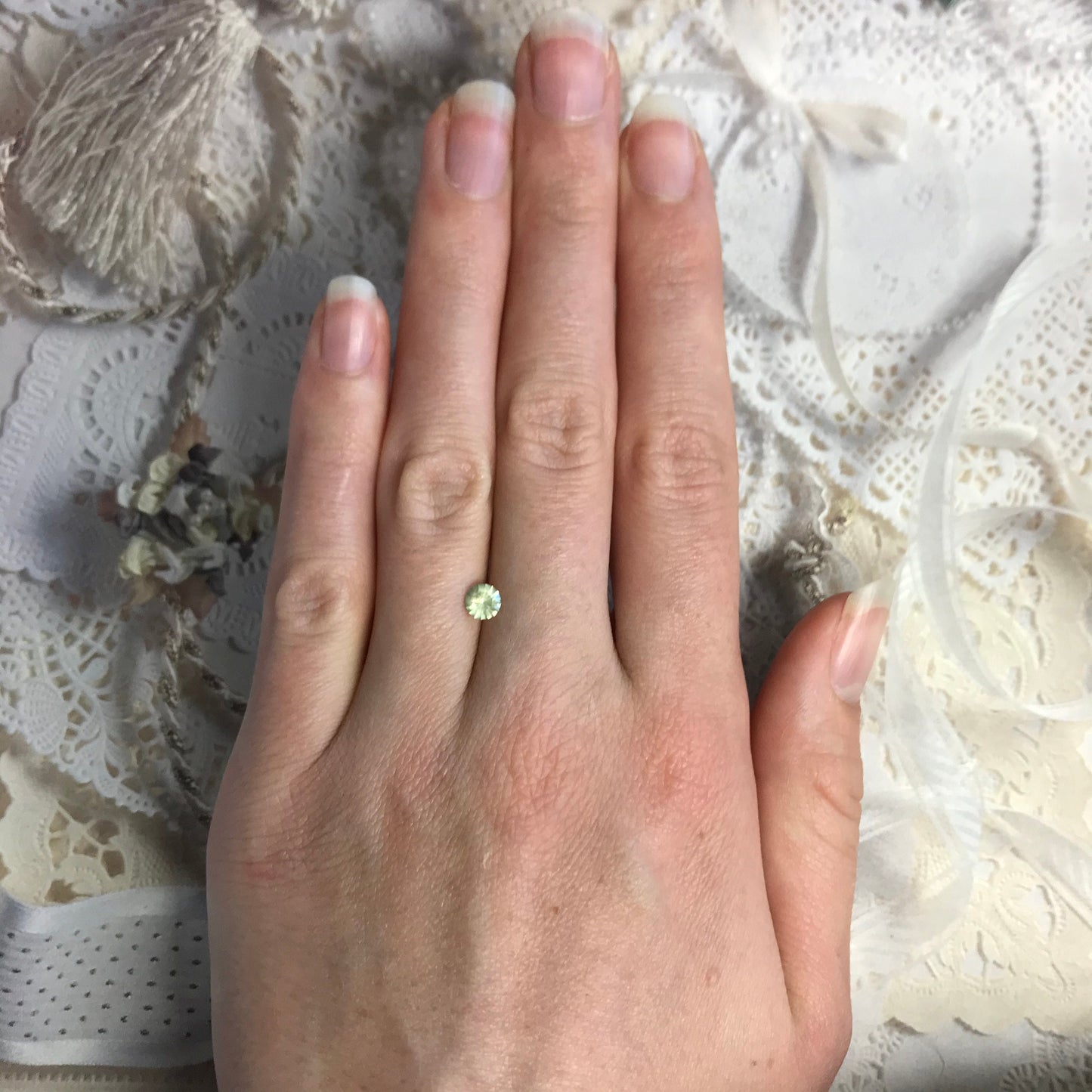 Reserved For Rebecca 5mm Montana Sapphire 0.50 Carat Unheated Light Green Yellow Round Cut, American Faceted, 4.8mm