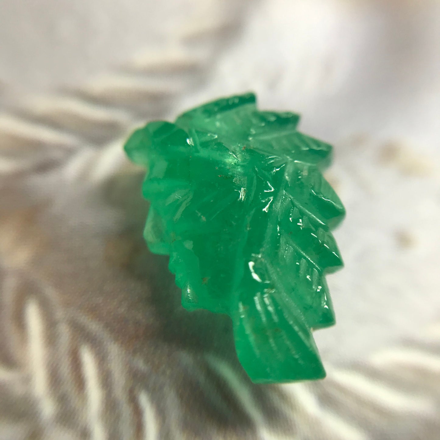 4 Ct Natural Emerald Carved Native American Indian Precious Gemstone Loose Carved Face appr. 14x9 mm
