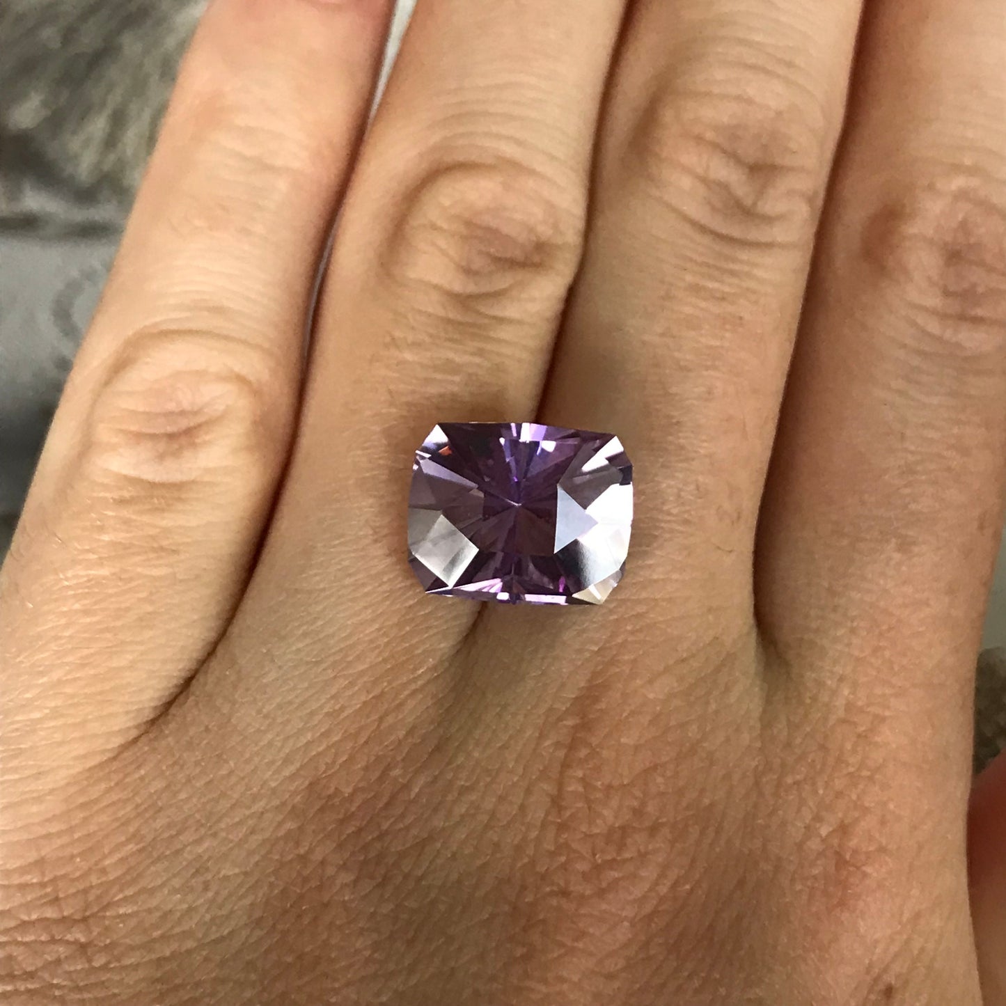 14x11.5mm Purple Amethyst 8 Carat Rectangle Custom Cut -Tesselation 13 by Akhavan (modified)- Faceted Loose Unmounted Gemstone US Cut/Seller