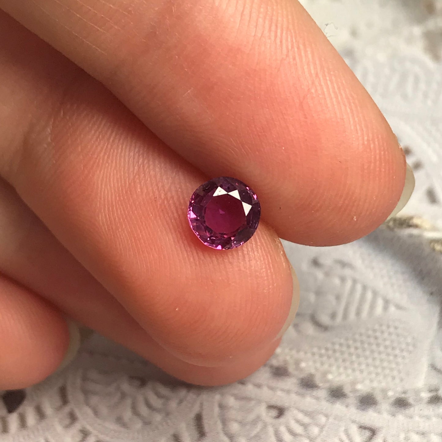 5.4mm Round Natural Ruby 0.72 Cts Heated Ruby Loose Faceted Shallow Round Cut Gem Corundum Purple Red Ruby July Birthstone Earth Mined 5mm