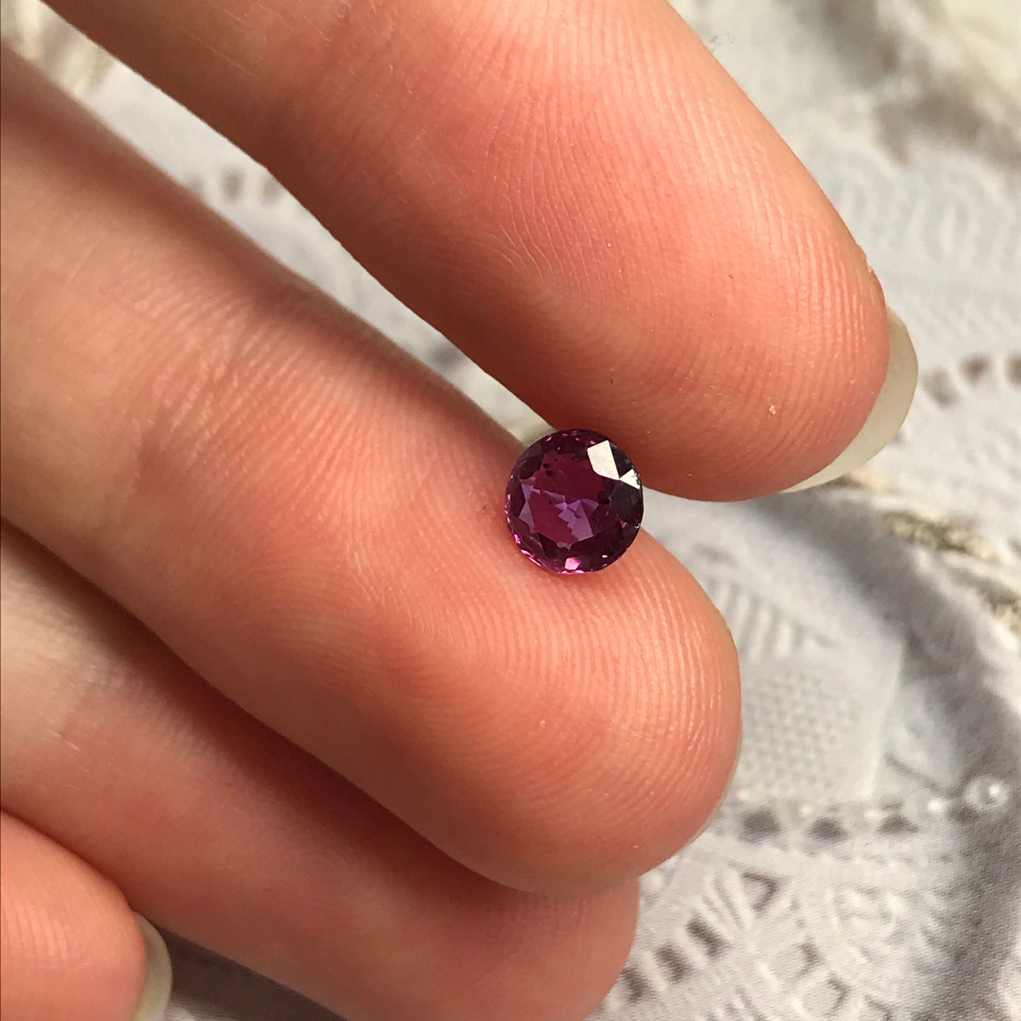 5.4mm Round Natural Ruby 0.72 Cts Heated Ruby Loose Faceted Shallow Round Cut Gem Corundum Purple Red Ruby July Birthstone Earth Mined 5mm