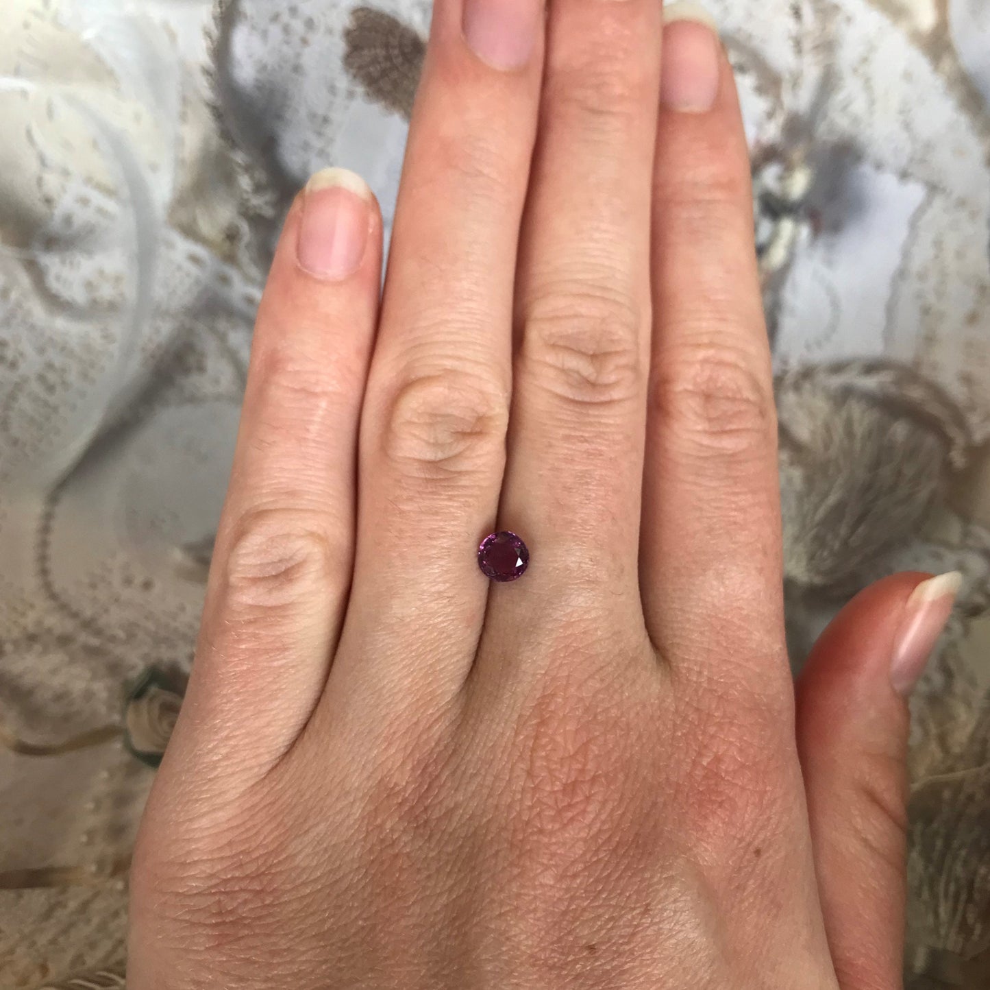 5.4mm Round Natural Ruby 0.72 Cts Heated Ruby Loose Faceted Shallow Round Cut Gem Corundum Purple Red Ruby July Birthstone Earth Mined 5mm