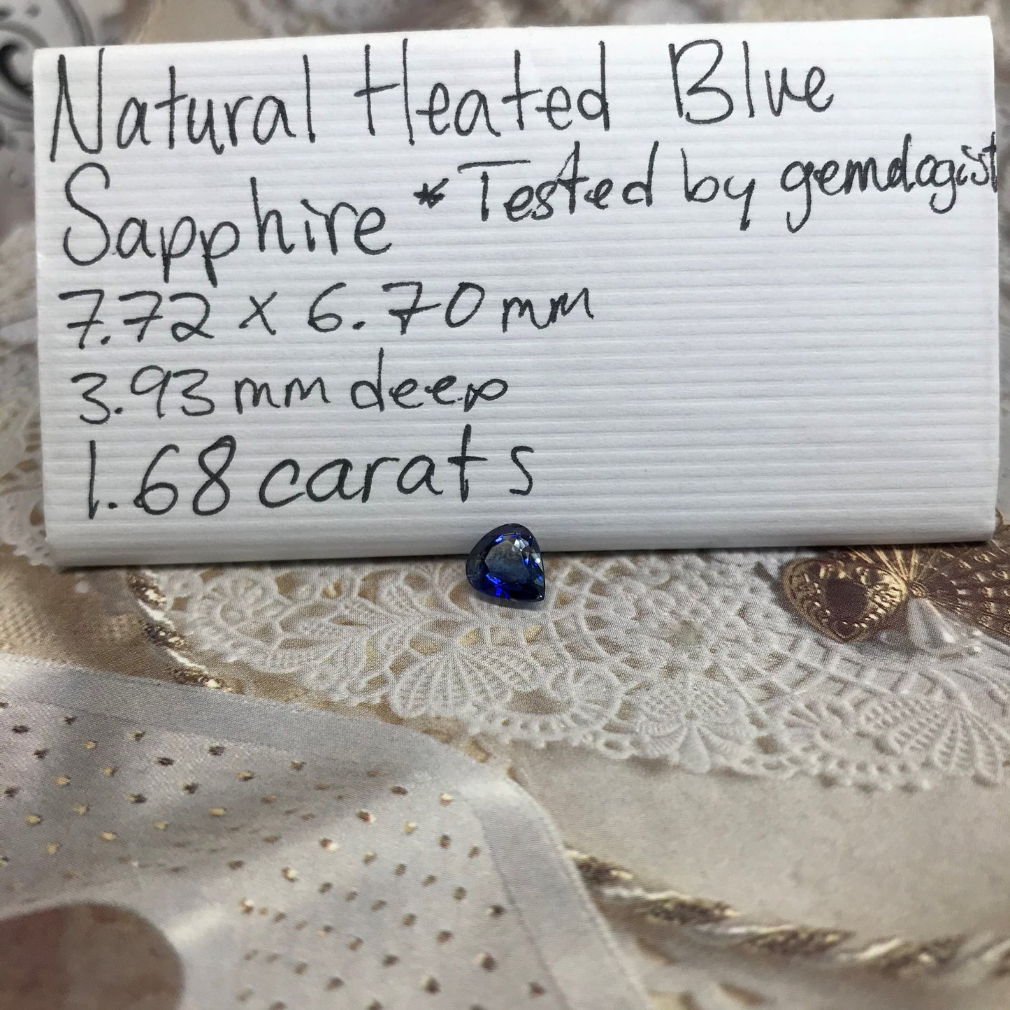 1.68 Carats Natural Blue Sapphire 7.7x6.7mm Pear Unique Corundum Wholesale Gem Faceted Loose Gemstone