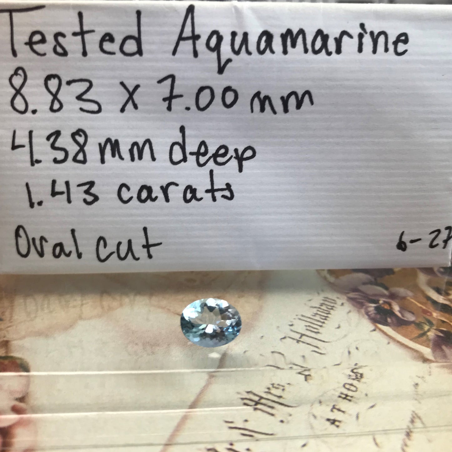 Sky Blue Aquamarine 9x7mm 1.43 Carat Light Blue Oval Cut Natural Loose Gem Faceted Gemstone Beryl March Birthstone Tested Wholesale Gem