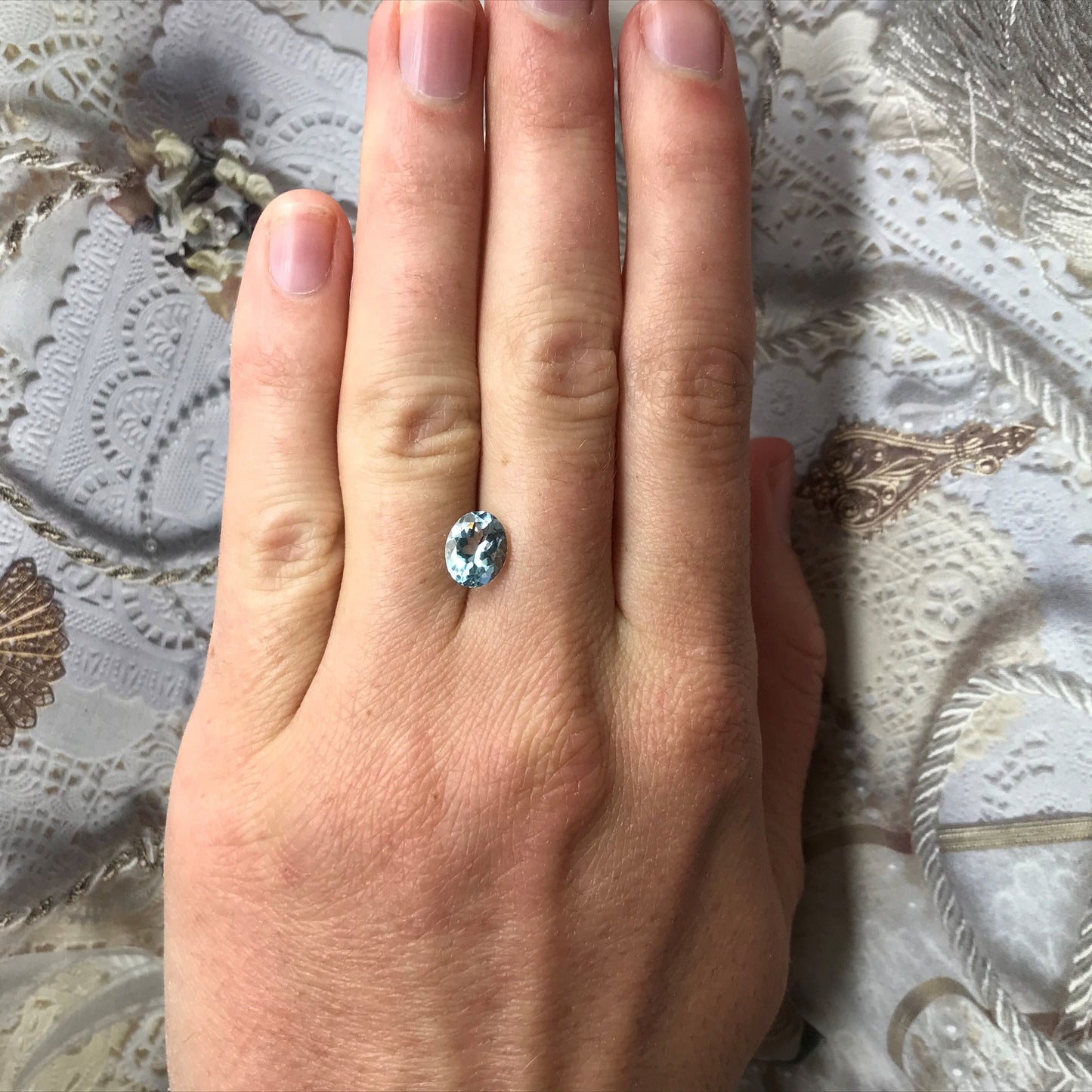 Sky Blue Aquamarine 9x7mm 1.43 Carat Light Blue Oval Cut Natural Loose Gem Faceted Gemstone Beryl March Birthstone Tested Wholesale Gem