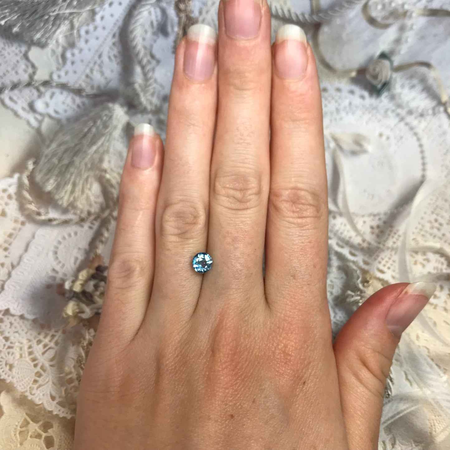 5.7mm Round Sapphire Natural Medium Light Blue, 0.91 Carats Corundum 6mm