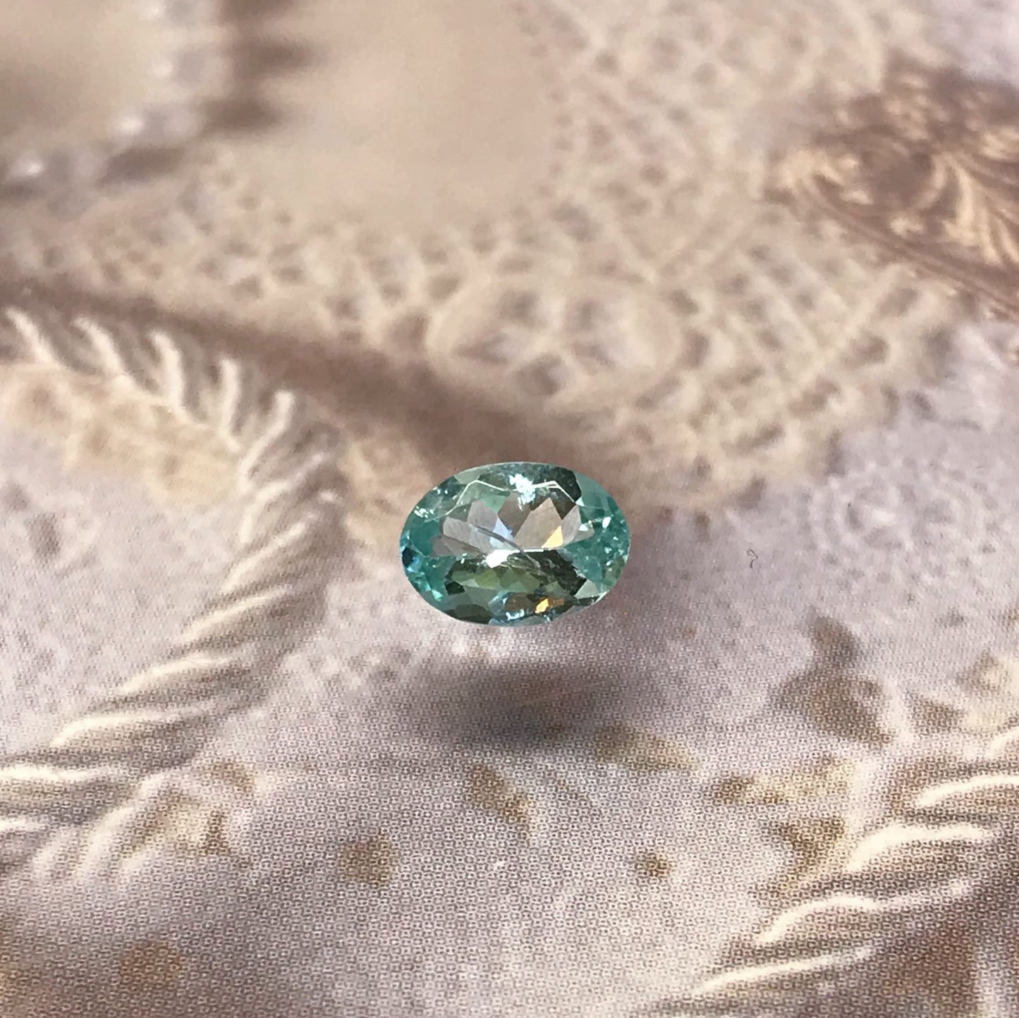 7x5mm Natural Copper Bearing Cuprian Light Green Blue Mozambique Tourmaline 0.70 Ct, Paraiba-Type Oval Gems Faceted Loose Gemstone Stone