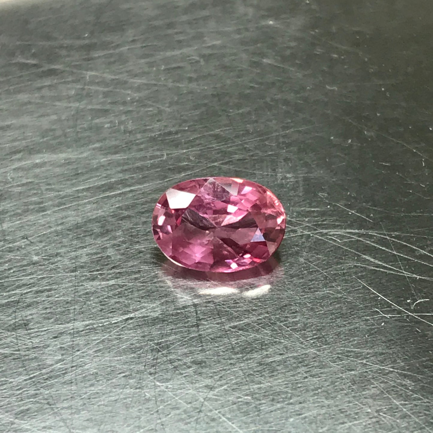 1.13ct Pink Padparadscha Sapphire 7x5mm Oval Rare Orangy Pink Purple Peach Loose Gemstone Unmounted Gem Corundum Heated Dark Padparadsha