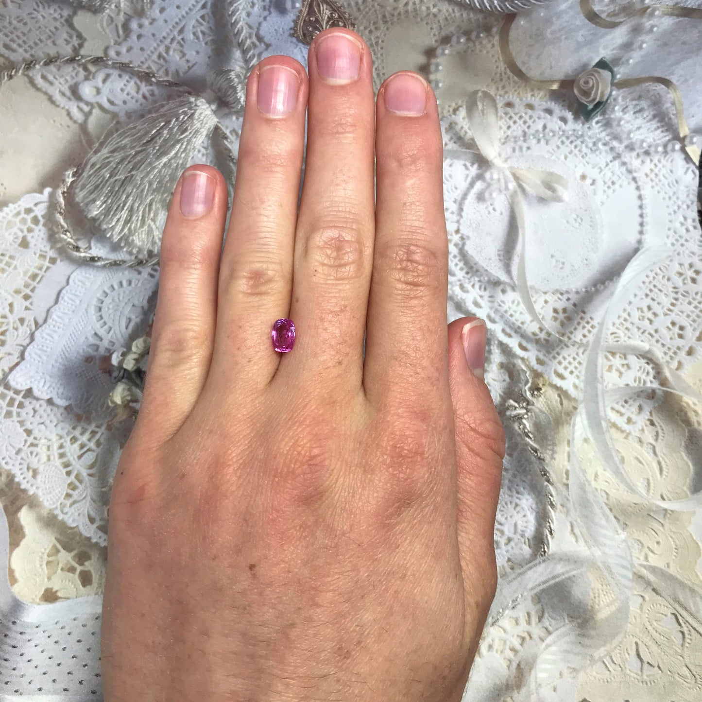 Natural Pink Sapphire 7x5mm 1.16 Carats Rectangular Cushion Cut Pink Sapphire Corundum Faceted Loose Gem Unmounted Earth Mined Sapphire