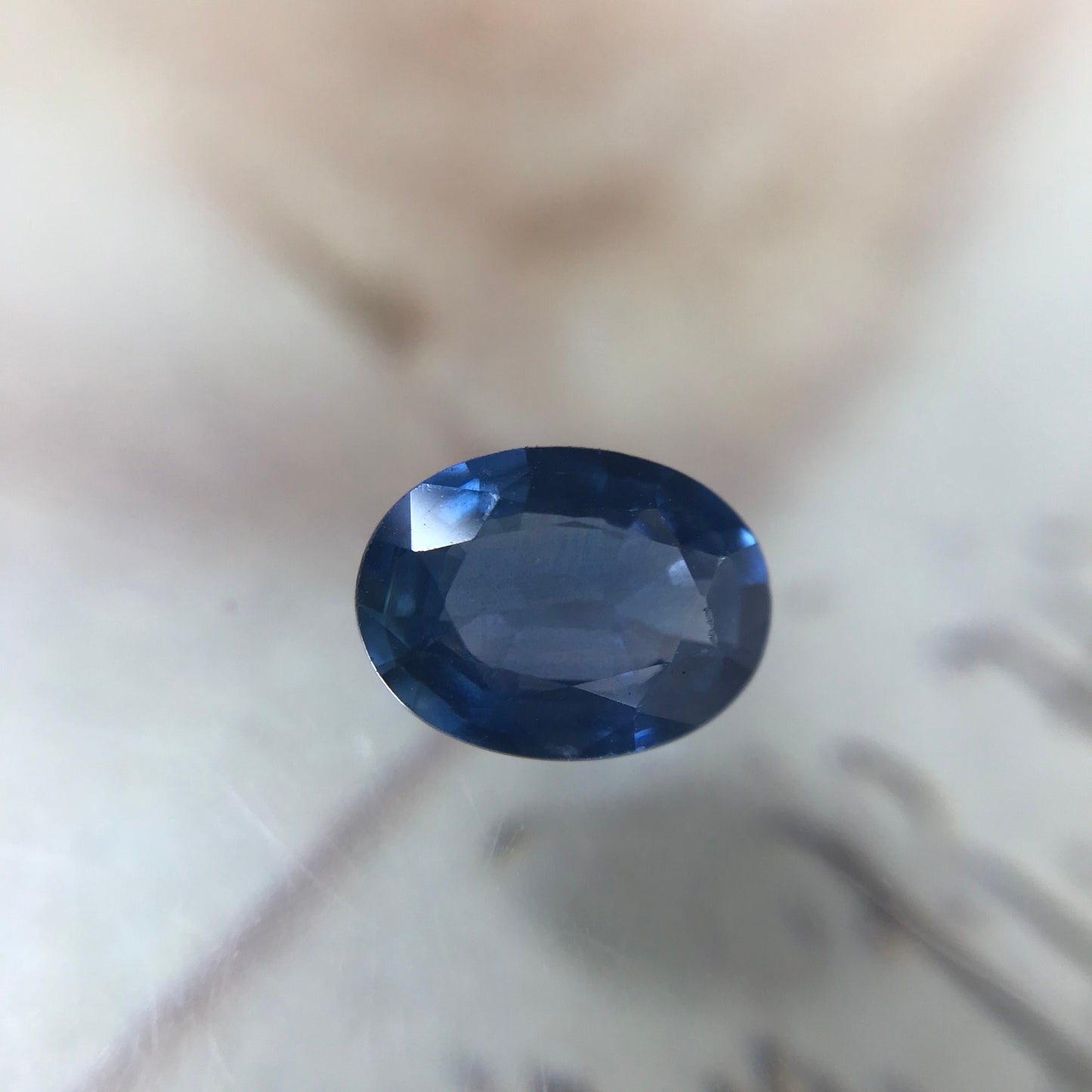 Natural Blue Sapphire 7x5.3mm 0.93 Carats Oval Corundum Blue Gem Faceted Loose Unmounted Gemstone Fancy, Genuine Blue Sapphire