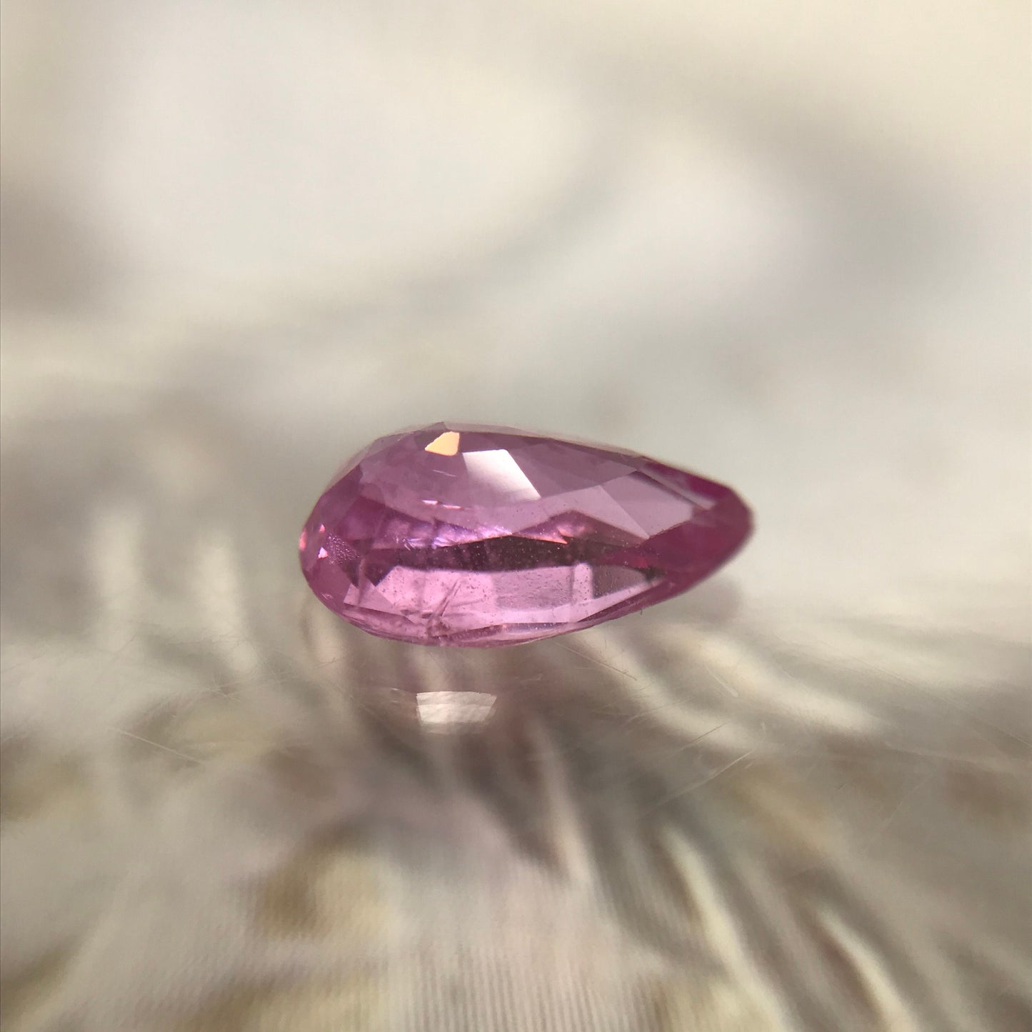 1.26 Carat Natural Pink Sapphire 8.7x5.3mm Pear Tear Drop Corundum Gem Faceted Loose Unmounted Gemstone, Earth Mined Sapphire