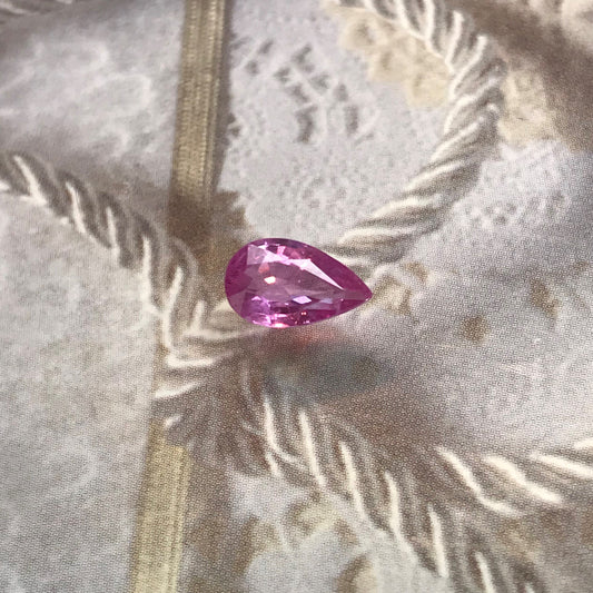 1.26 Carat Natural Pink Sapphire 8.7x5.3mm Pear Tear Drop Corundum Gem Faceted Loose Unmounted Gemstone, Earth Mined Sapphire