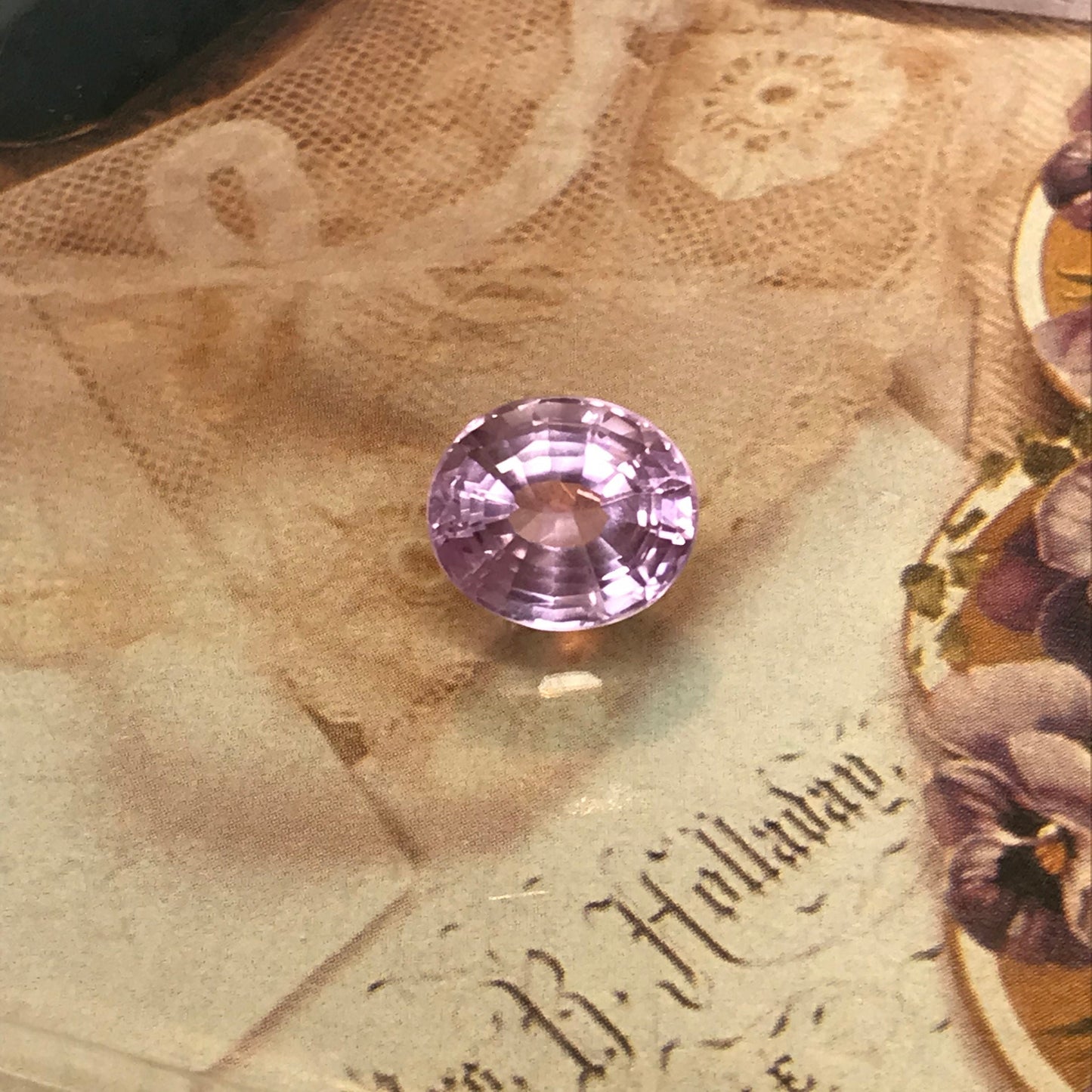 Kunzite 13x11.3mm 8.4 carats Oval Pink Purple Spodumene Faceted Loose Gemstone Nice Color