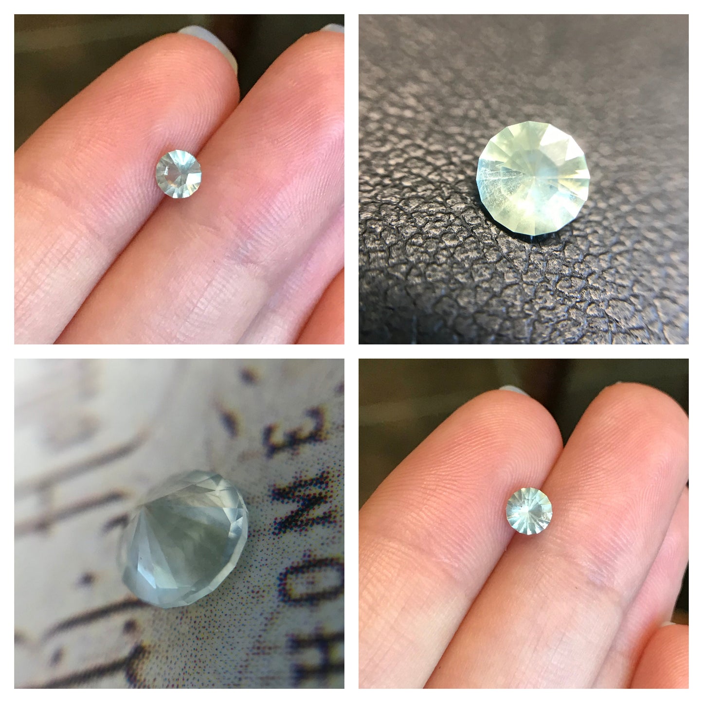 Reserved For Rebecca 5mm Montana Sapphire 0.50 Carat Unheated Light Green Yellow Round Cut, American Faceted, 4.8mm