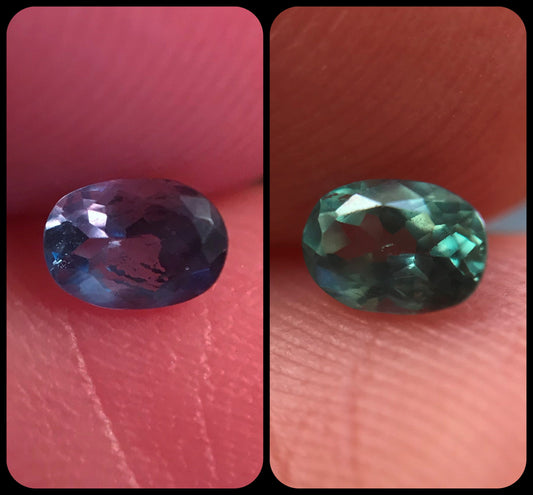 0.20 cts Natural Alexandrite Chrysoberyl 4x3mm Blue Green Purple Faceted Gem Rare Color Change Loose Gemstone
