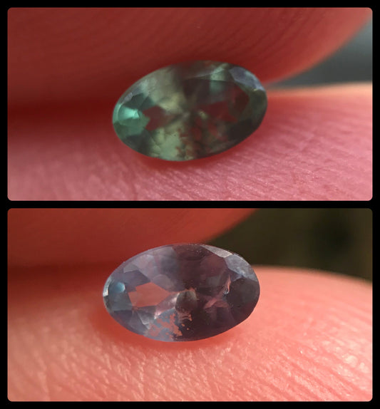 0.24ct Natural Alexandrite Chrysoberyl 5x3mm Blue Green Purple Loose Real Gemstone Faceted Gem Rare Carat Color Change Oval millimeters