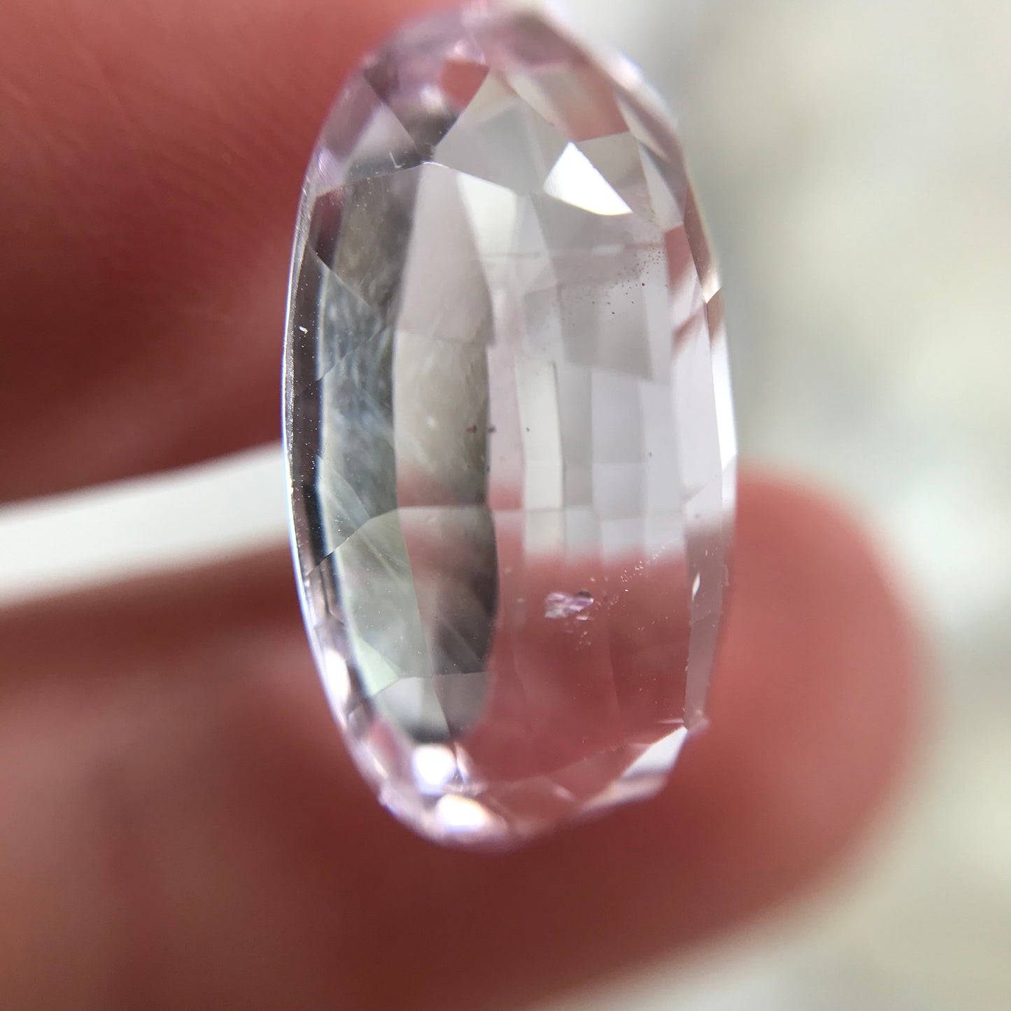 14.55 Carat Kunzite 19x11.4mm Elongated Oval Cut Light Purple Spodumene Faceted Loose Gemstone
