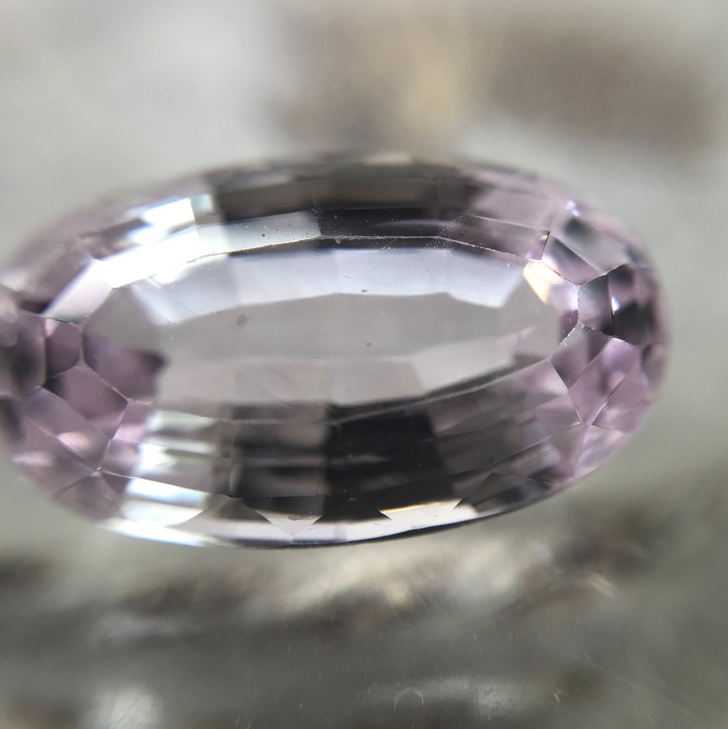14.55 Carat Kunzite 19x11.4mm Elongated Oval Cut Light Purple Spodumene Faceted Loose Gemstone