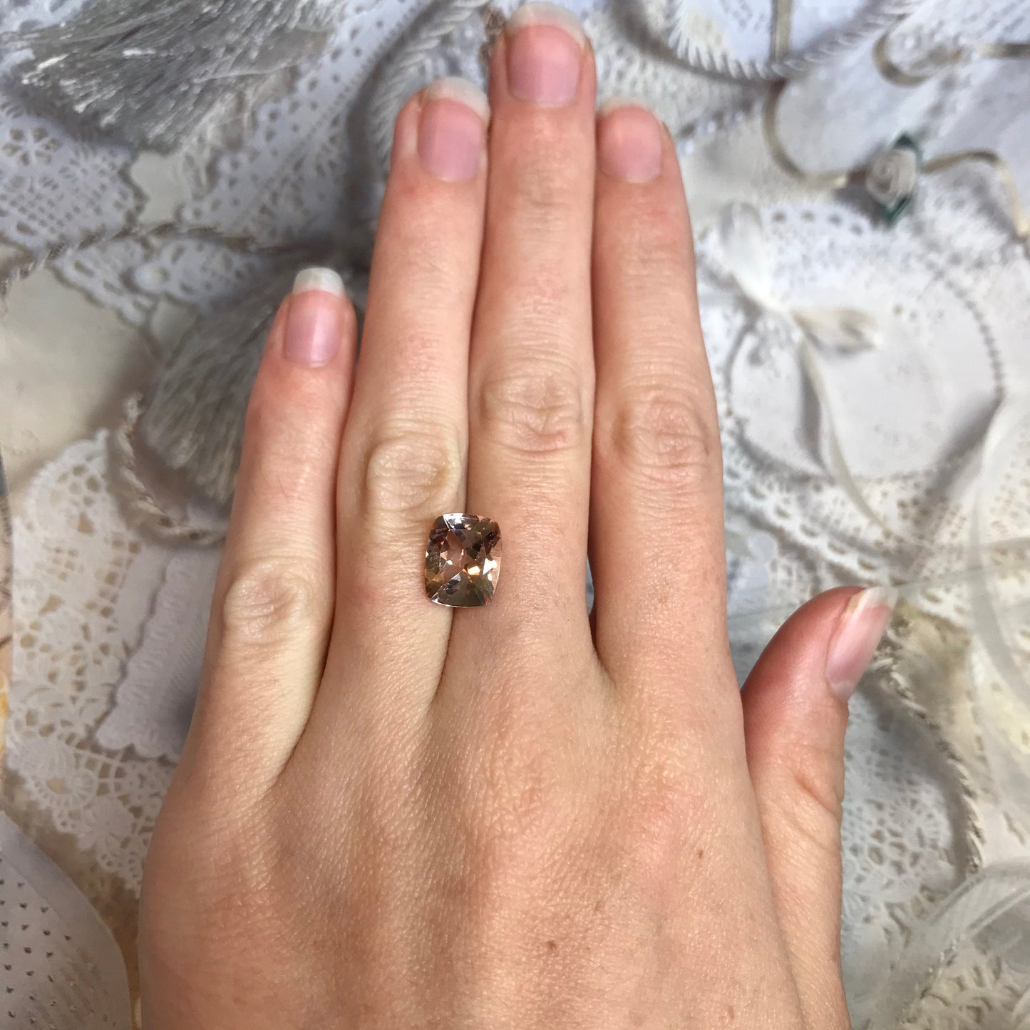 11x9mm Peach Morganite 3.8 ct Cushion Rectangle Cut Loose Gemstone for Engagement Ring Wholesale Blush Beryl Center stone