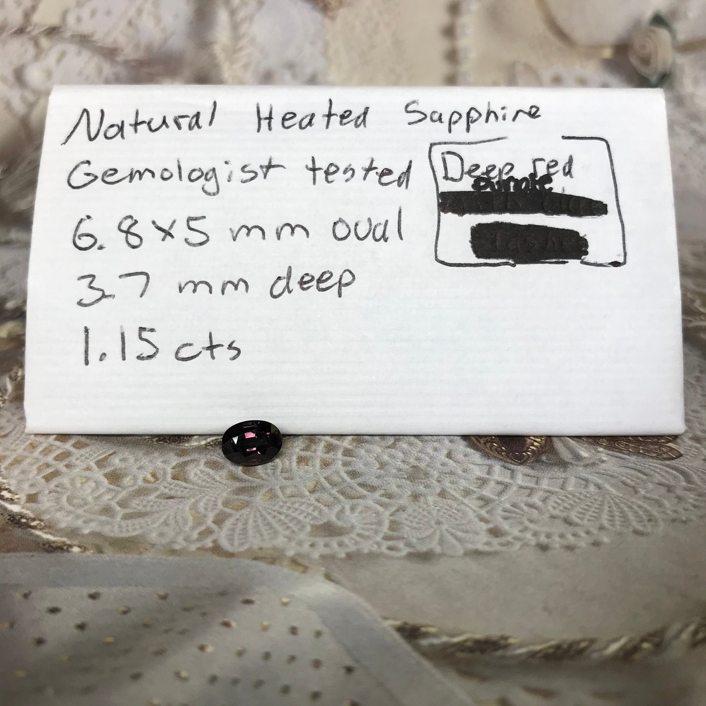 1.15 carat Natural Fancy Sapphire 7x5mm Oval Purple Red Loose Gem Unmounted