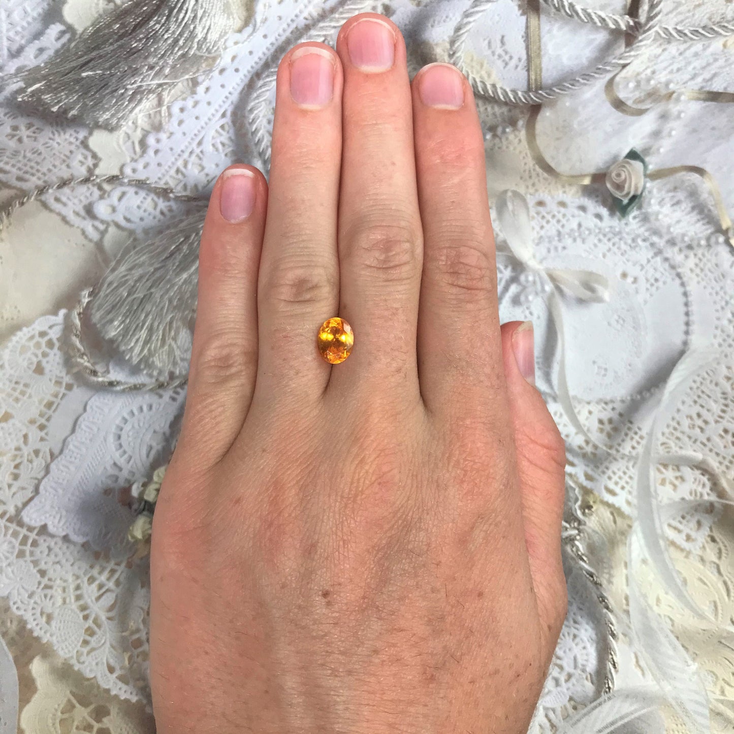 9x7mm Natural Mandarin Spessartite Garnet 2.24 carats Faceted Oval Gemstone Unmounted Loose Gem Orange Garnet Genuine Earth Mined Stone