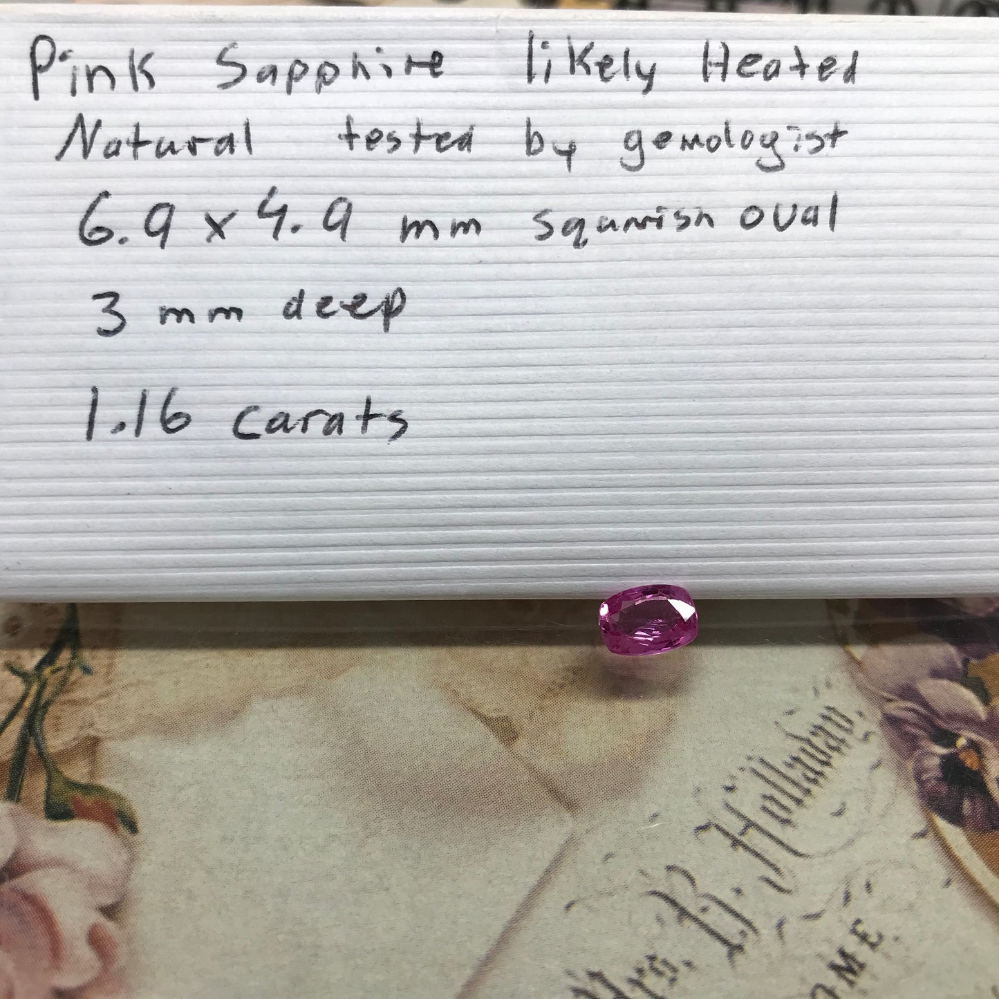 Natural Pink Sapphire 7x5mm 1.16 Carats Rectangular Cushion Cut Pink Sapphire Corundum Faceted Loose Gem Unmounted Earth Mined Sapphire