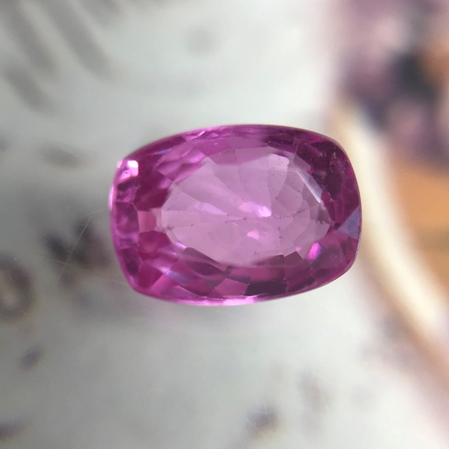 Natural Pink Sapphire 7x5mm 1.16 Carats Rectangular Cushion Cut Pink Sapphire Corundum Faceted Loose Gem Unmounted Earth Mined Sapphire