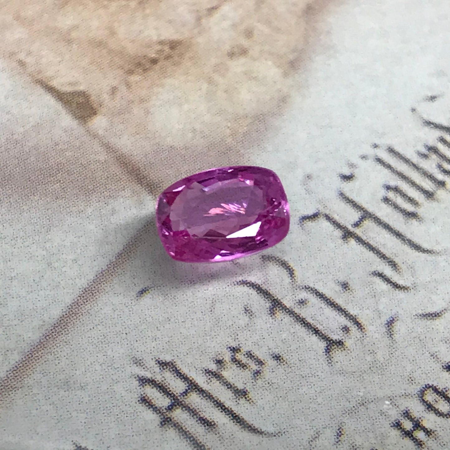 Natural Pink Sapphire 7x5mm 1.16 Carats Rectangular Cushion Cut Pink Sapphire Corundum Faceted Loose Gem Unmounted Earth Mined Sapphire