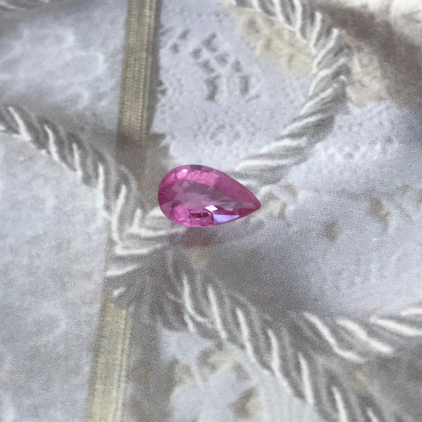 1.26 Carat Natural Pink Sapphire 8.7x5.3mm Pear Tear Drop Corundum Gem Faceted Loose Unmounted Gemstone, Earth Mined Sapphire