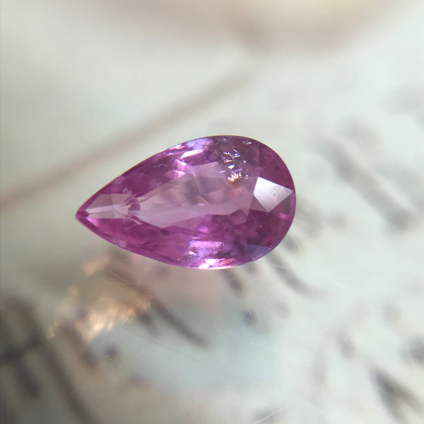 1.26 Carat Natural Pink Sapphire 8.7x5.3mm Pear Tear Drop Corundum Gem Faceted Loose Unmounted Gemstone, Earth Mined Sapphire