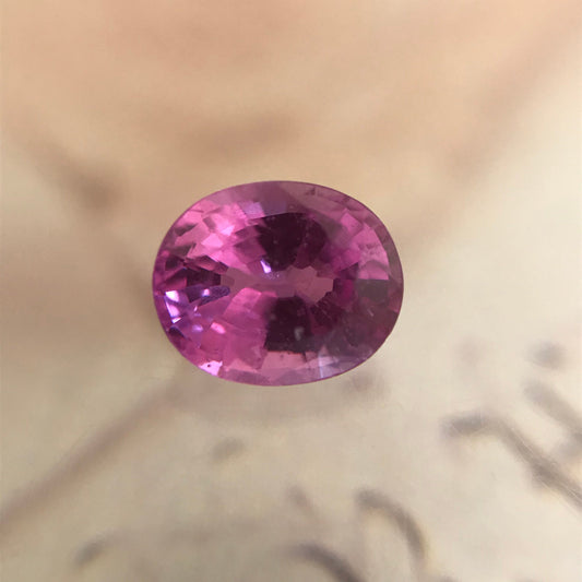 Natural Vivid Pink Purple Sapphire 6x5 mm 0.80 Carats Oval Cut Corundum Faceted Gem Loose Unmounted Gemstone Earth Mined Sapphire