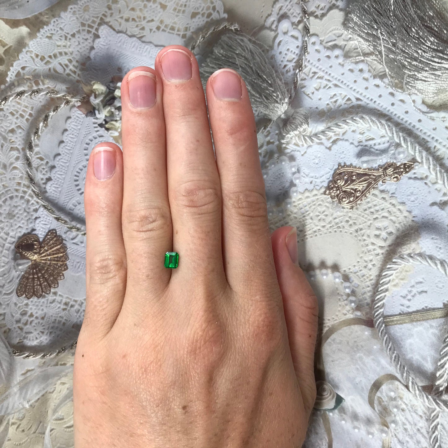 Natural Tsavorite Garnet 5x4mm 0.66 carats Faceted Emerald Cut Loose Gemstone, Green Garnet