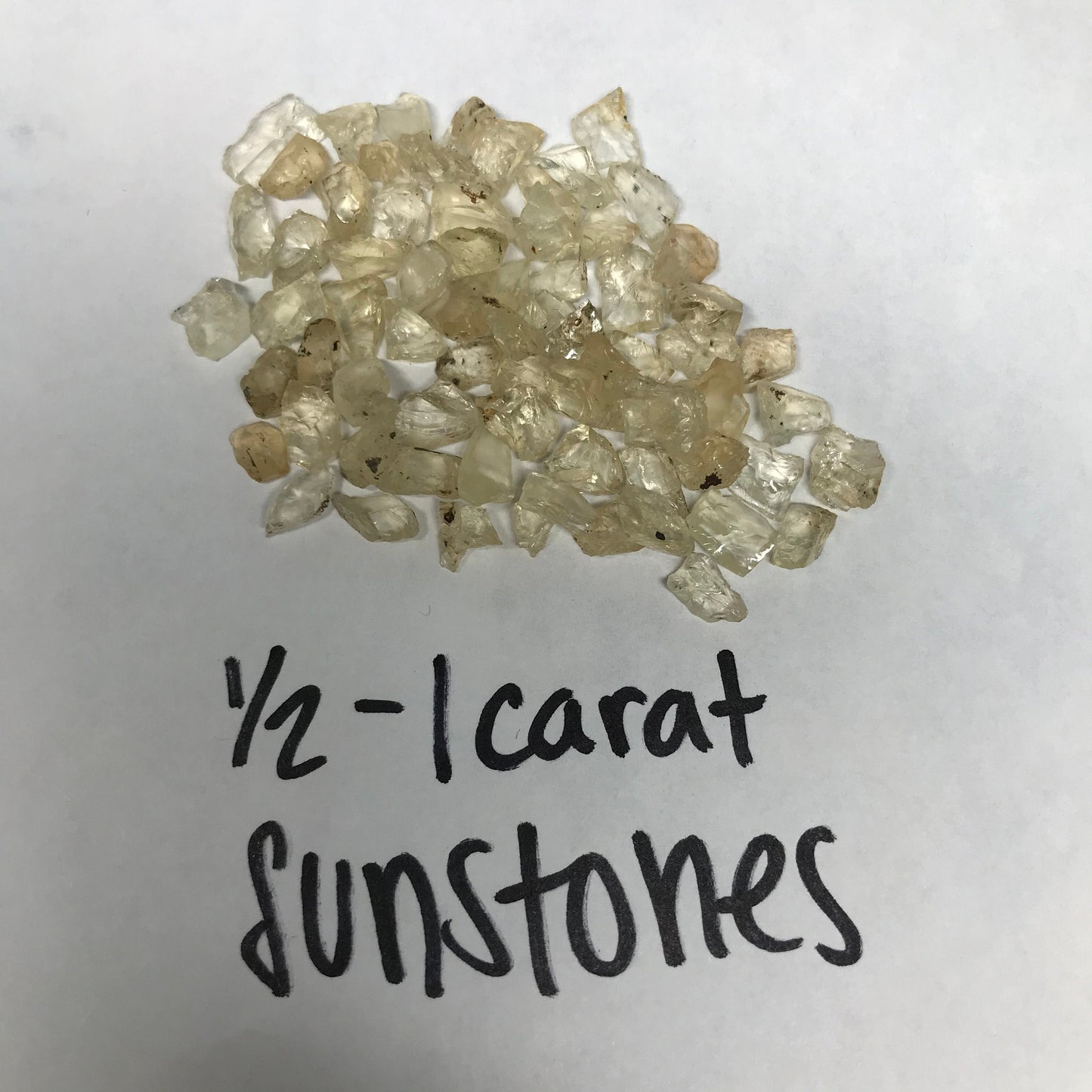 15-Utah Sunstone - 0.5 to 1 Carat each - Raw Sunstone - Natural Sunstone - Sunstone Rough - Raw Stones -Light Yellow Labradorite Feldspar