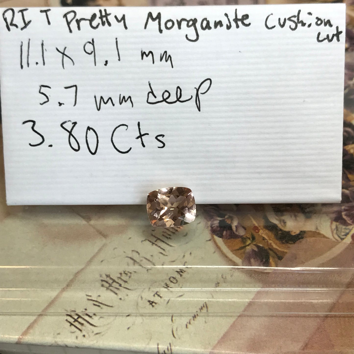 11x9mm Peach Morganite 3.8 ct Cushion Rectangle Cut Loose Gemstone for Engagement Ring Wholesale Blush Beryl Center stone