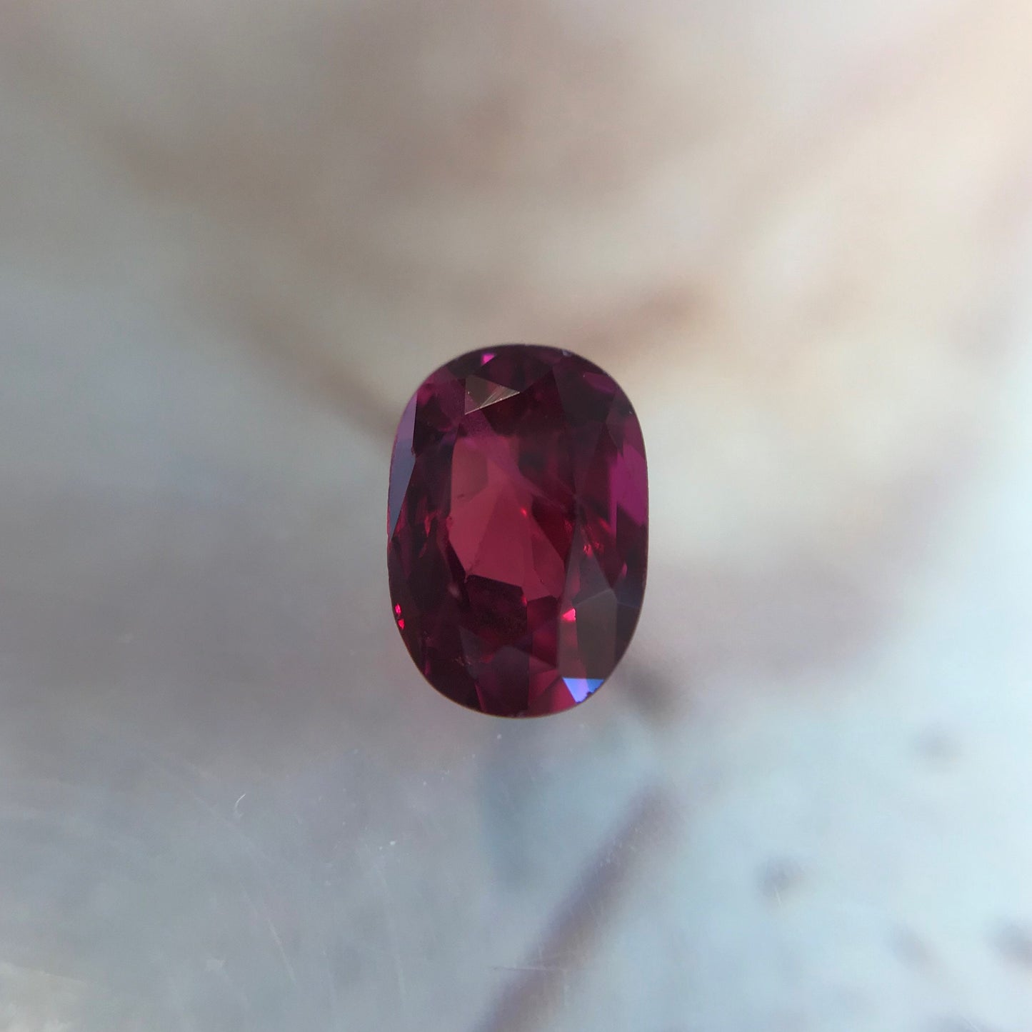 0.81 Carat Natural Ruby 6.4x4.4mm Loose Gemstone Faceted Gem Corundum Oval Cut Purple Red Real Stone 6 x 4 mm July Birthstone